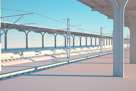 3D车站站台场景背景图片