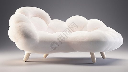 创意造型云朵造型可爱的立体卡通沙发插画