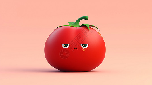 流眼泪悲伤表情可爱的卡通西红柿图片