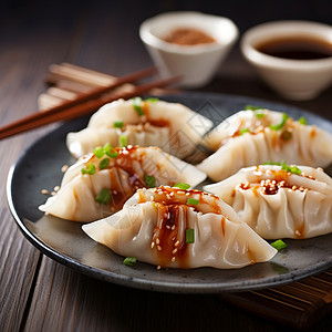 美味诱人的传统美食饺子背景图片