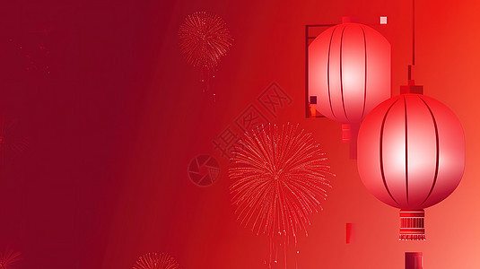 新年灯笼红色背景图片