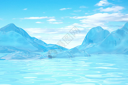 冬季冰面场景背景图片