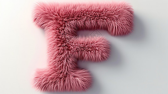 粉红色毛茸茸字母F图片