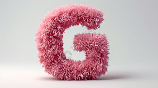 粉色毛茸茸字母G图片