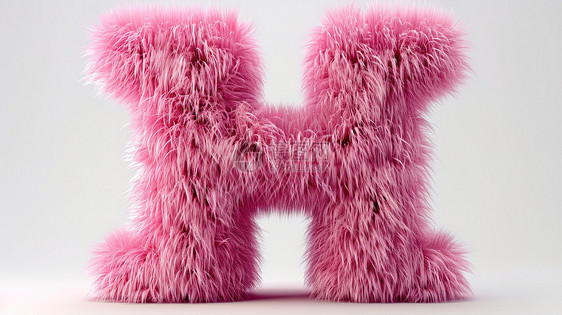 粉红色毛茸茸字母H图片