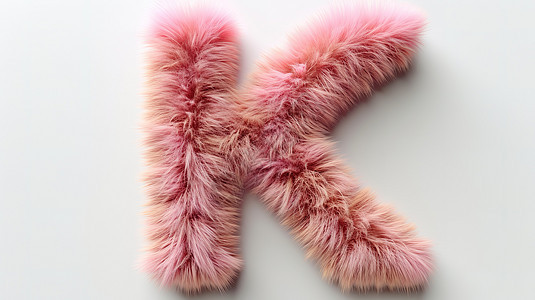 粉红色毛茸茸字母K图片