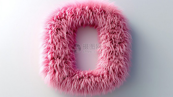 粉色毛茸茸字母O图片