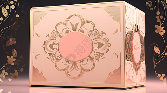 粉色清新漂亮的护肤品卡通套装包装盒背景图片