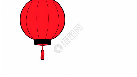 红色简约喜庆的卡通大红灯笼背景图片
