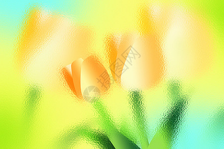玻璃风花朵背景原创弥散玻璃风春天花卉背景设计图片