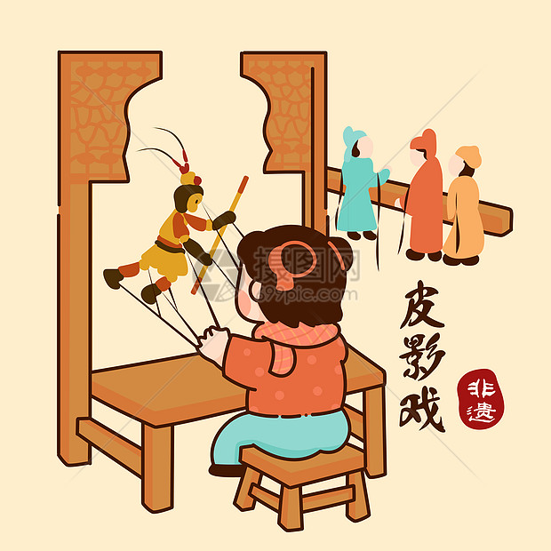 新年春节传统节日非遗文创文化习俗皮影戏图片
