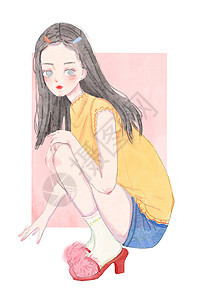 女生节少女插画图片