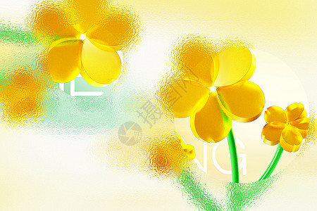 玻璃风春天花朵背景图片