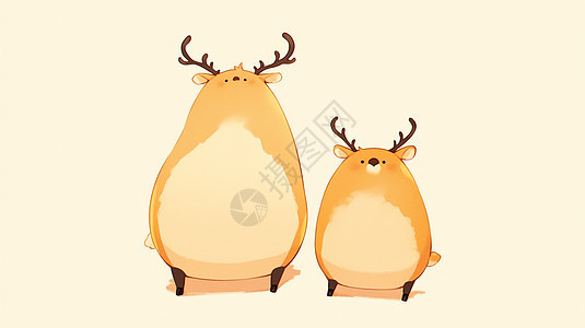 肥胖可爱的卡通小鹿形象图片