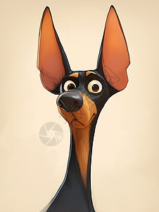立着耳朵卡通可爱小狗图片