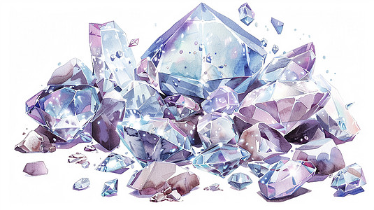 手绘水晶钻石卡通背景背景图片