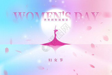 women's妇女节唯美创意紫色女神设计图片