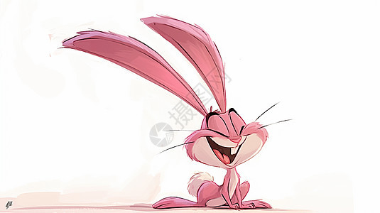粉色可爱的卡通兔子图片