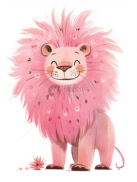 粉色可爱的卡通小狮子图片