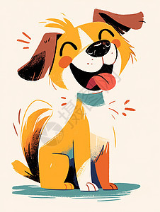 扁平风可爱的卡通小狗图片
