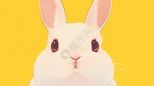 一只可爱卡通小白兔头像图片