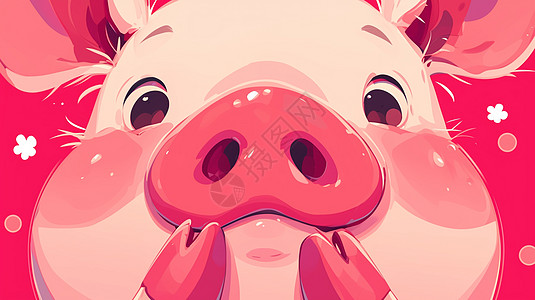 可爱的卡通小猪正面插画图片