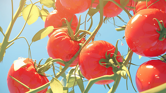 新鲜诱人的卡通西红柿高清图片