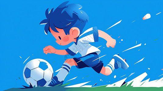 踢足球的男孩背景图片