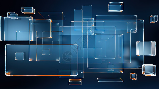 宇宙空间无序排列的二维矩形平面图片