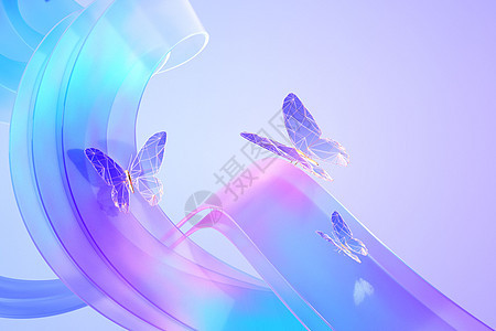 磨砂玻璃蝴蝶背景背景图片