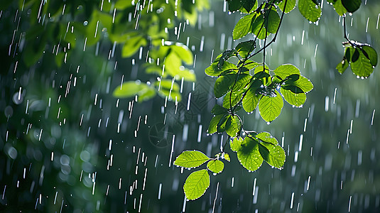 春天下雨天图片