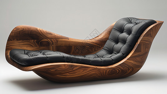 皮革胡桃木组合的沙发图片