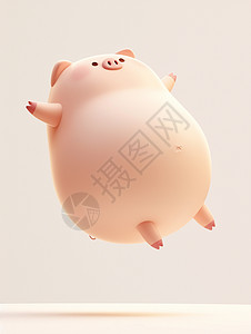 可爱胖乎乎的卡通小猪背景图片