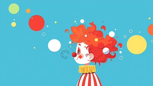 红色头发的小丑背景图片