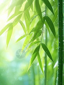 绿色卡通竹林背景图片