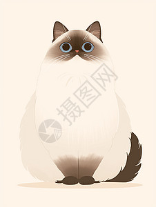 肥胖毛茸茸可爱的小猫背景图片