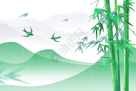 清明时节雨纷纷清新中国风清明节背景设计图片