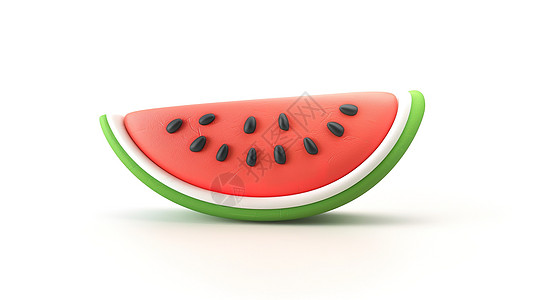 3D水果素材白色背景的西瓜插画