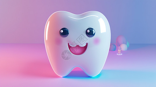 可爱的牙齿3D图标图片