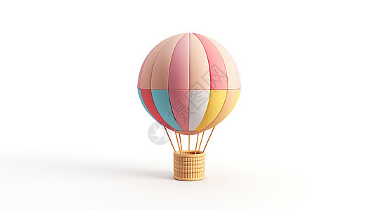 可爱的热气球3D图标图片