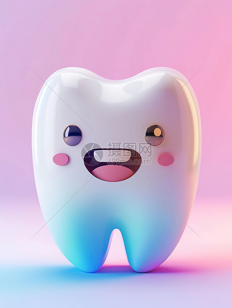 立体可爱的卡通牙齿3D图标图片
