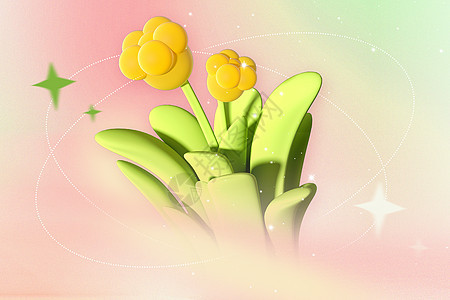 3D立体赏花背景背景图片