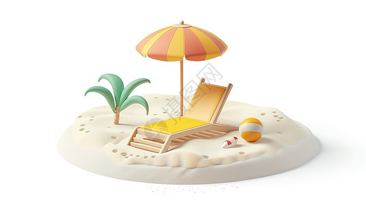 夏季沙滩元素图片背景图片