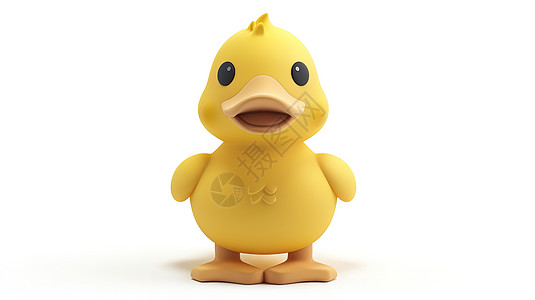 可爱小鸭子3D立体图标背景图片
