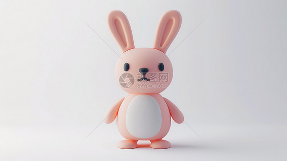 可爱小兔子3D立体图标图片