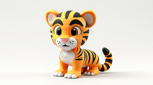立体可爱小老虎3D图标图片