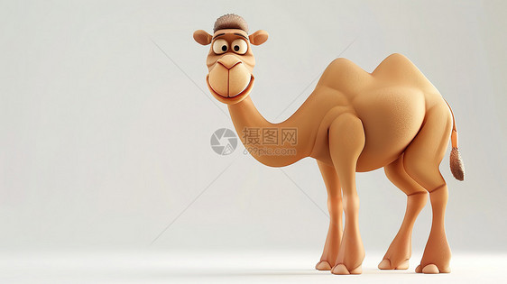 可爱的骆驼3D立体图标图片