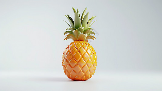 立体菠萝3D图标背景图片