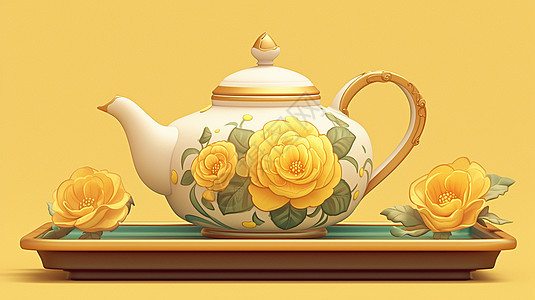 花朵主题立体卡通茶具图片