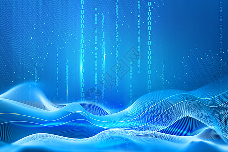 简约蓝色科技背景大气科技数据背景设计图片